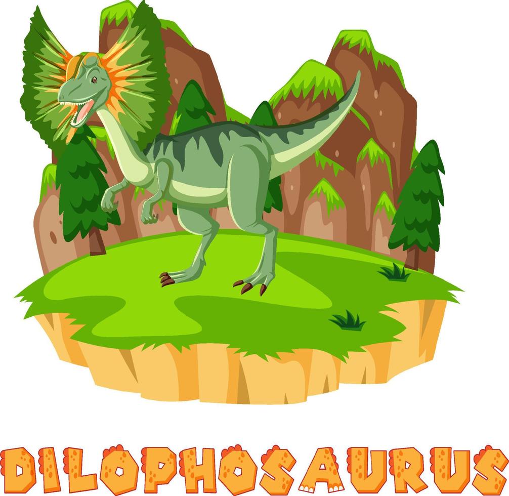 dilophosaurus debout sur le sol vecteur