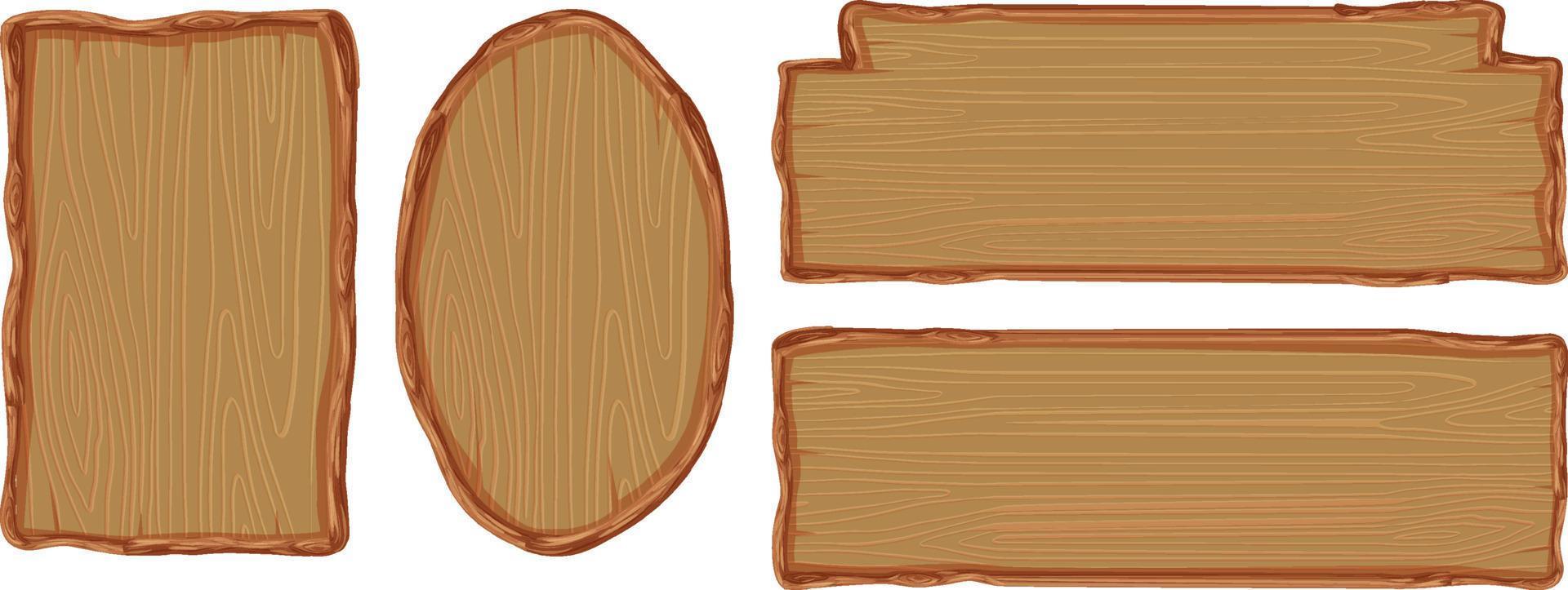 ensemble de différents panneaux de signalisation en bois vecteur