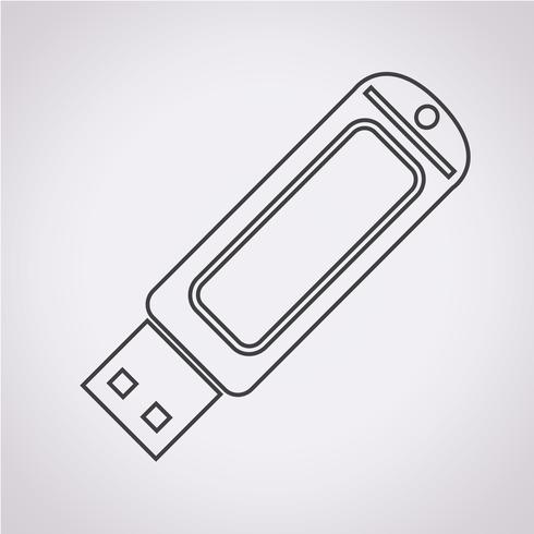 Clé USB icon vecteur