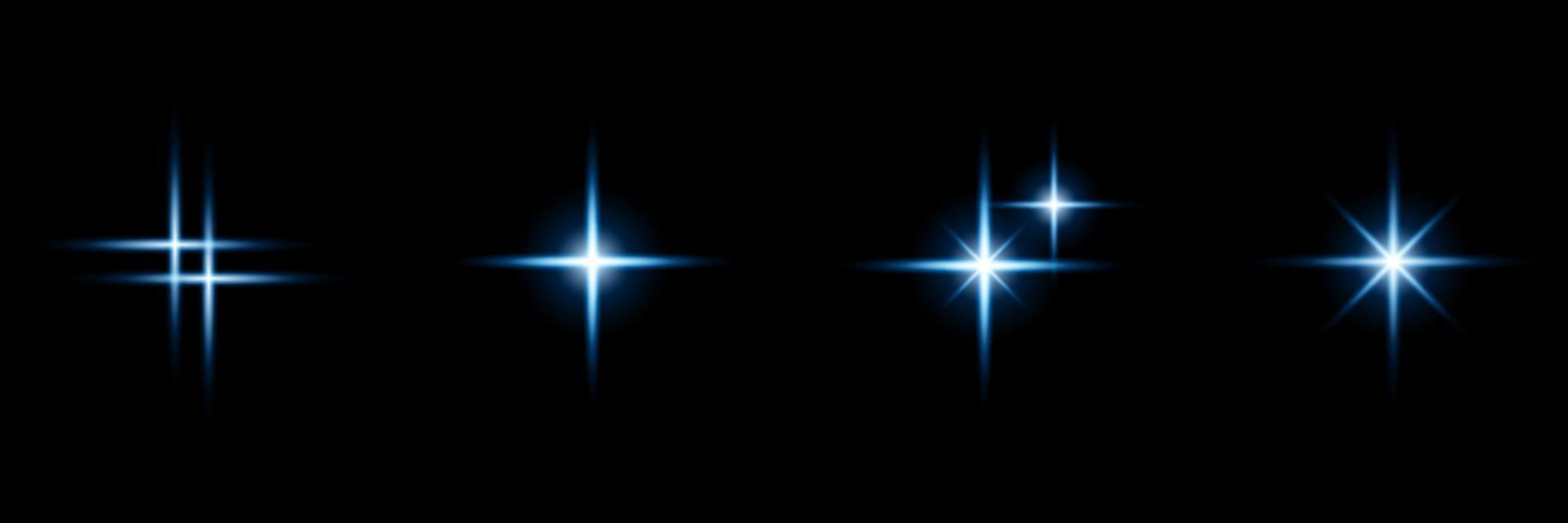 étoile scintillante, effet de lumière étoile rougeoyante vectorielle. étincelles d'étoiles magiques scintillantes. illustration vectorielle vecteur