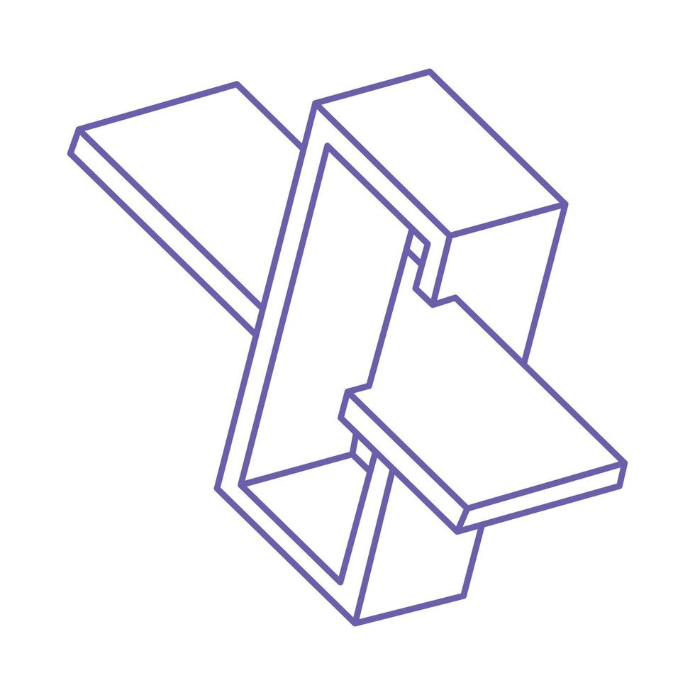 formes illusoires. logo de géométrie 3d. figures d'illusion d'optique. géométrie sacrée. vecteur