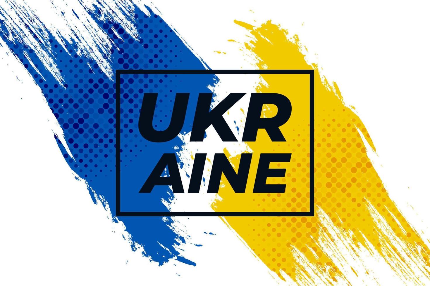 drapeau de l'ukraine avec concept de brosse. drapeau de l'ukraine dans le style grunge et demi-teinte isolé sur fond blanc vecteur