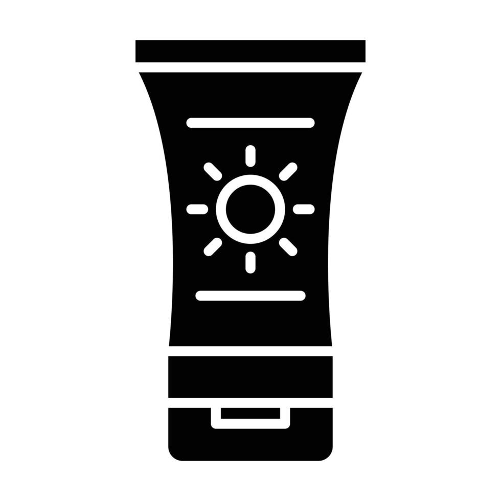 icône de glyphe de crème solaire vecteur