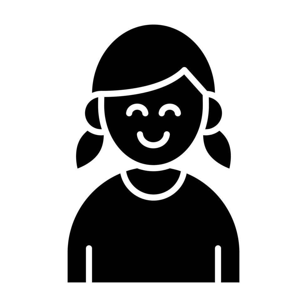 icône de glyphe de fille vecteur