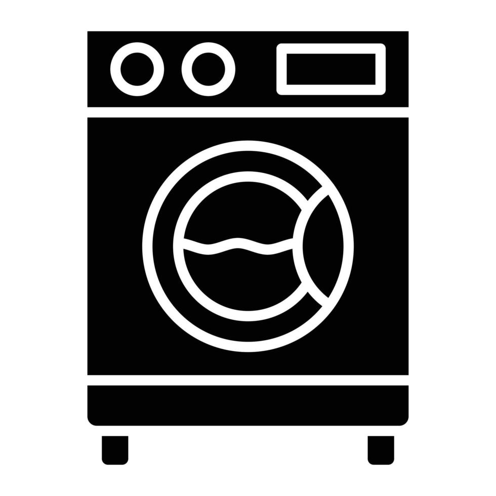 icône de glyphe de machine à laver vecteur