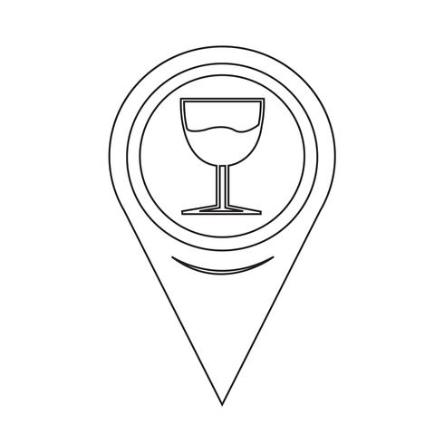 Carte Pointer Glass Drink Icon vecteur