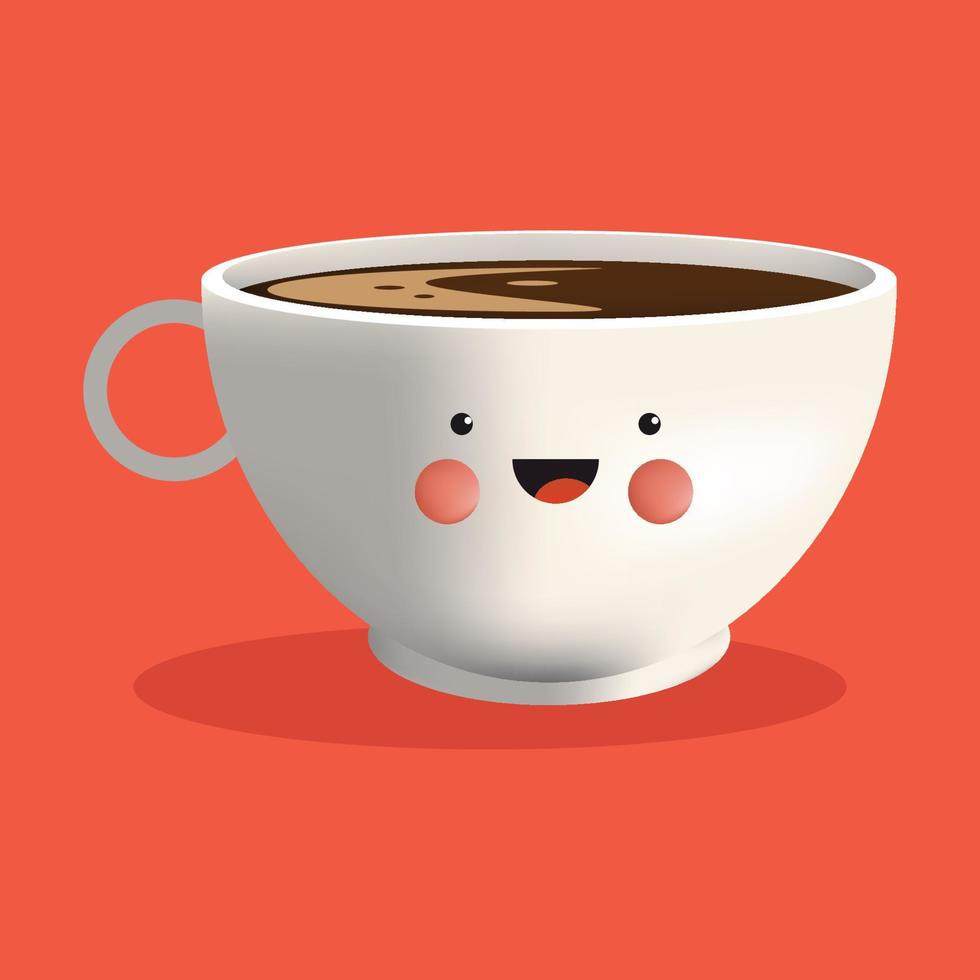 illustration de tasse à café avec style cartoon vecteur