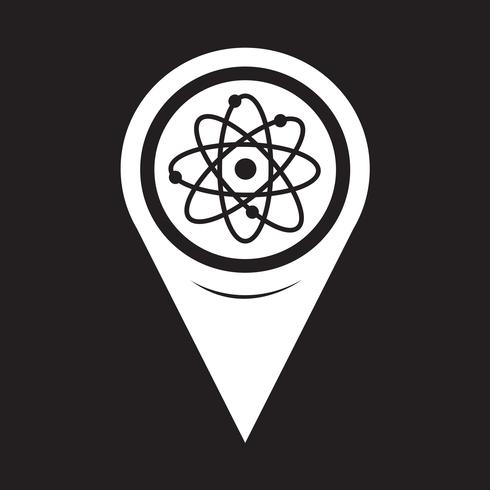 Icône de pointeur de carte Atome vecteur