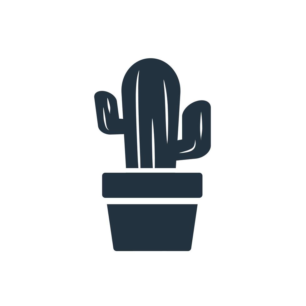 vecteur d'icône de cactus dans un style plat branché isolé sur fond blanc. symbole de plante de cactus pour la conception, le logo, l'application, l'interface utilisateur de votre site Web.