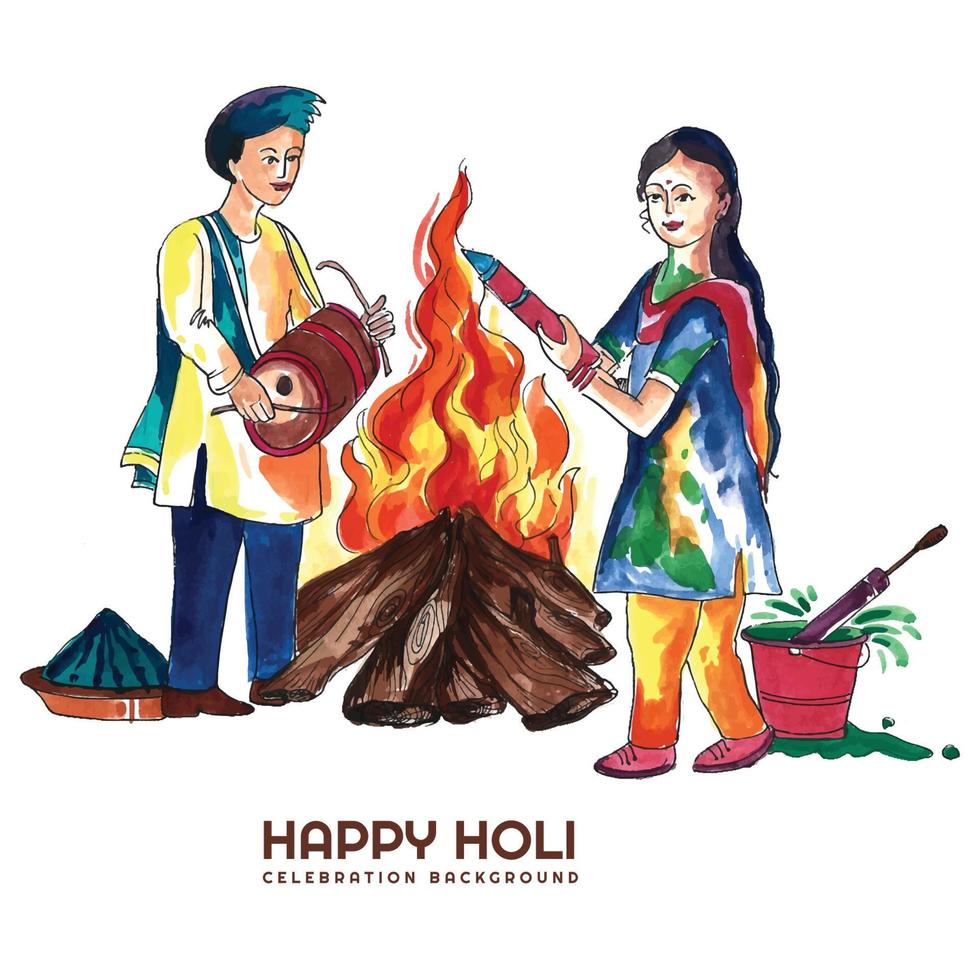 célébration de holi colorée pour le fond du festival indien vecteur