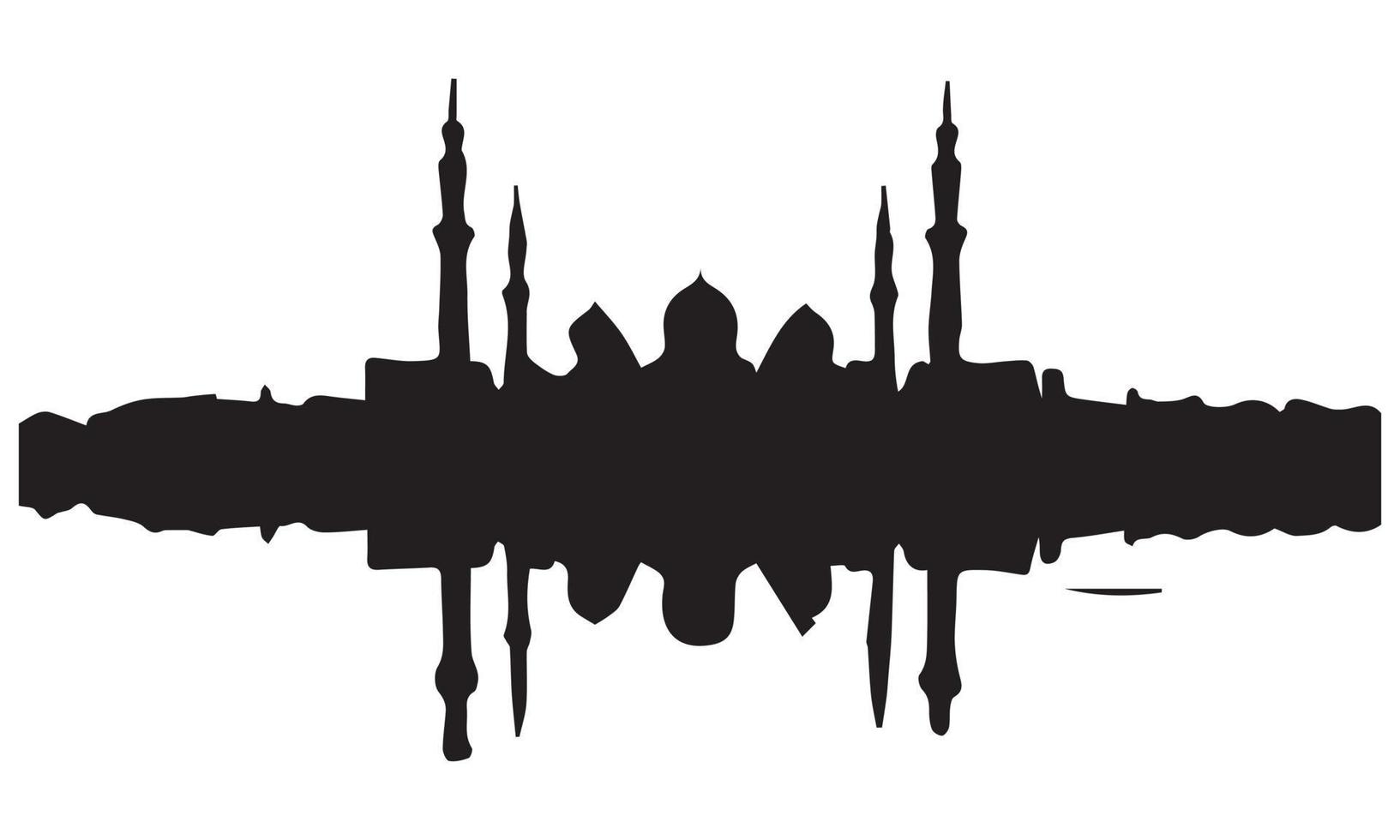 conception d'illustration vectorielle mosquée noir et blanc vecteur