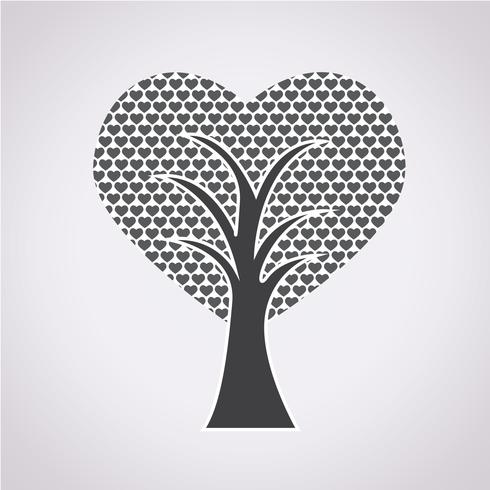 Symbole de l&#39;arbre d&#39;amour vecteur