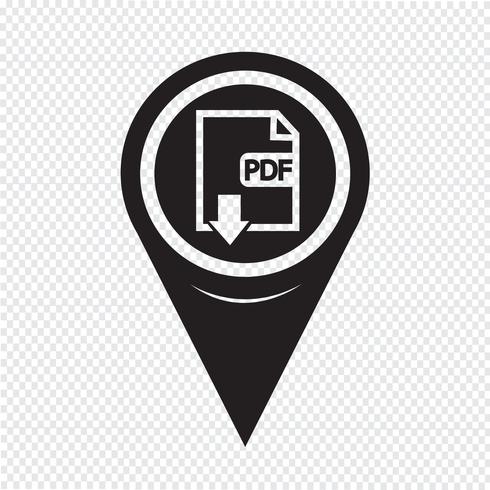 Pointeur de carte PDF icon vecteur