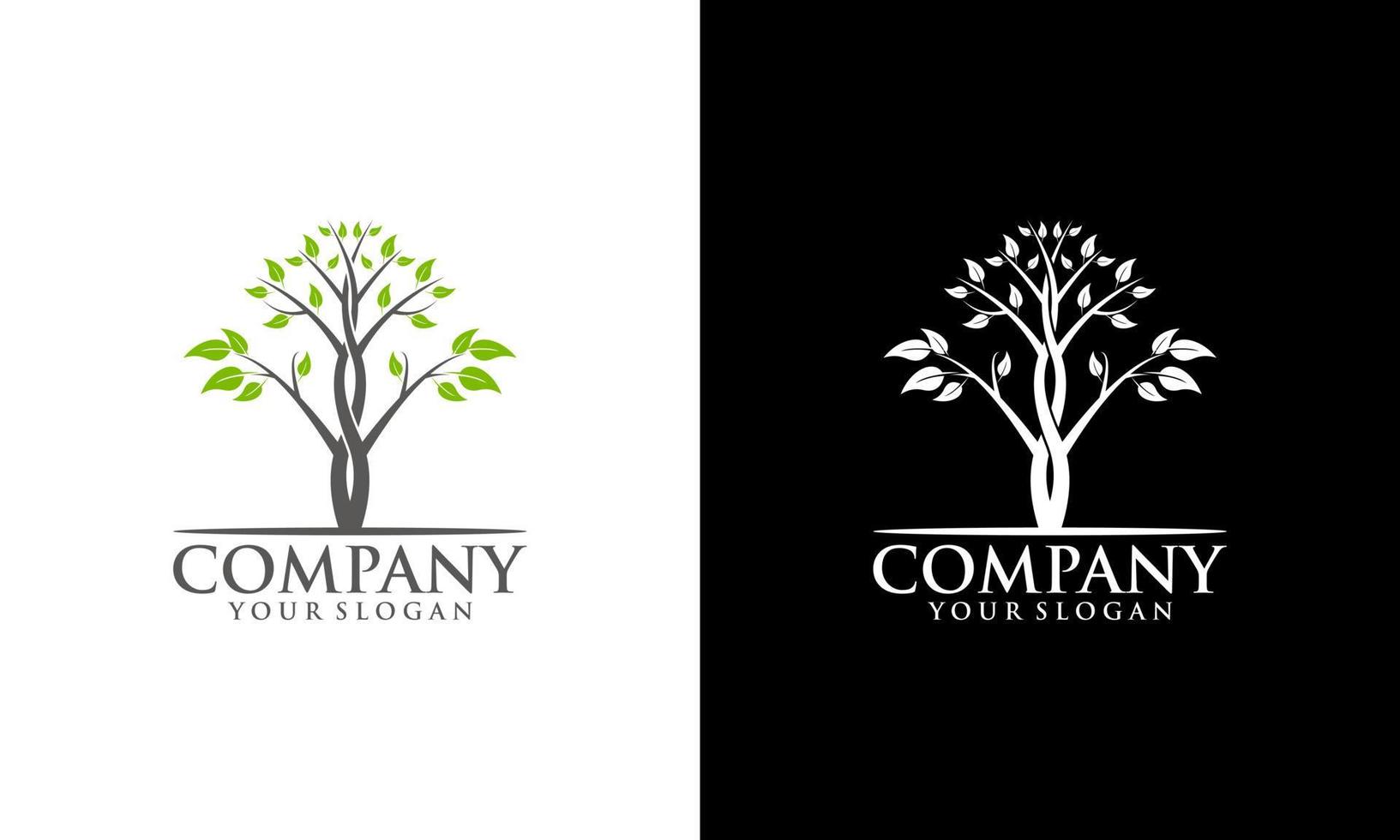 icône de vecteur d'arbre. éléments de conception de logo. logos de feuille verte écologie nature élément vecteur icône