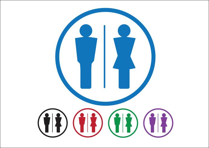 Pictogramme homme femme signe icône, signe de toilettes ou icône de toilettes vecteur