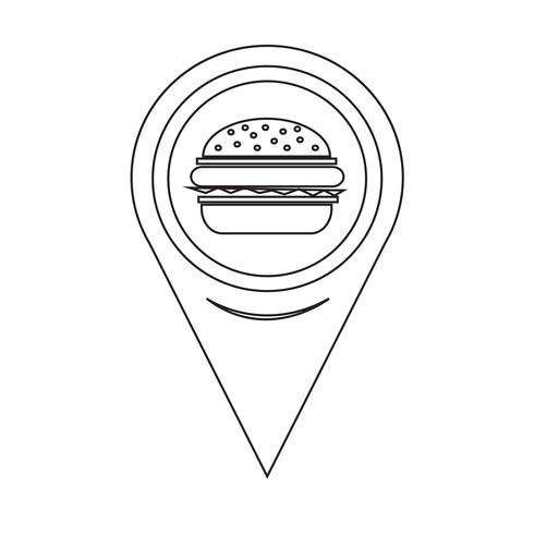 Carte Pointer Burger icon vecteur