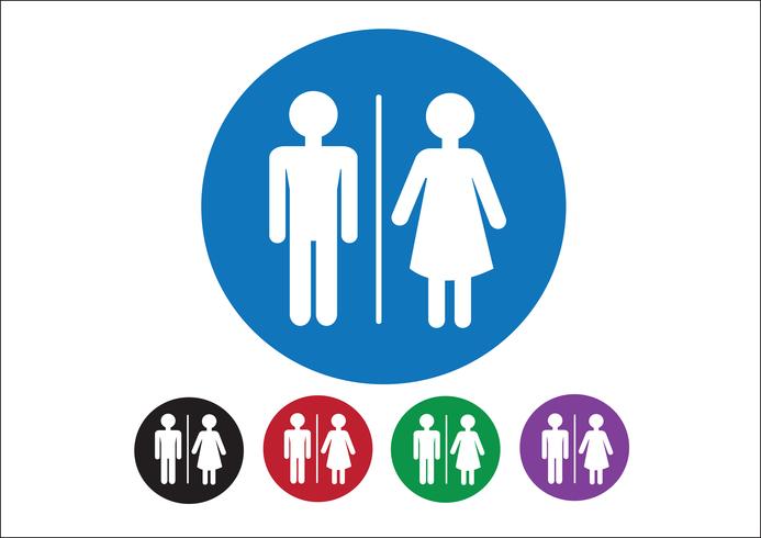 Pictogramme homme femme signe icône, signe de toilettes ou icône de toilettes vecteur