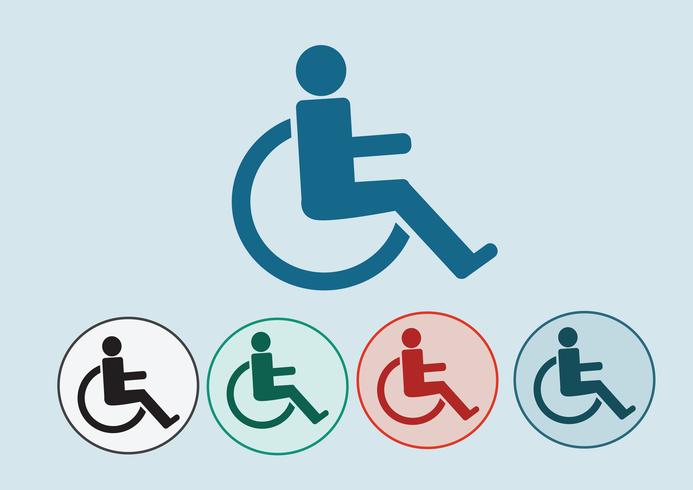 Conception d&#39;icônes d&#39;handicap en fauteuil roulant vecteur