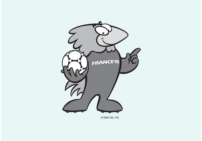 Mascotte 1998 de la Coupe du Monde de la FIFA vecteur