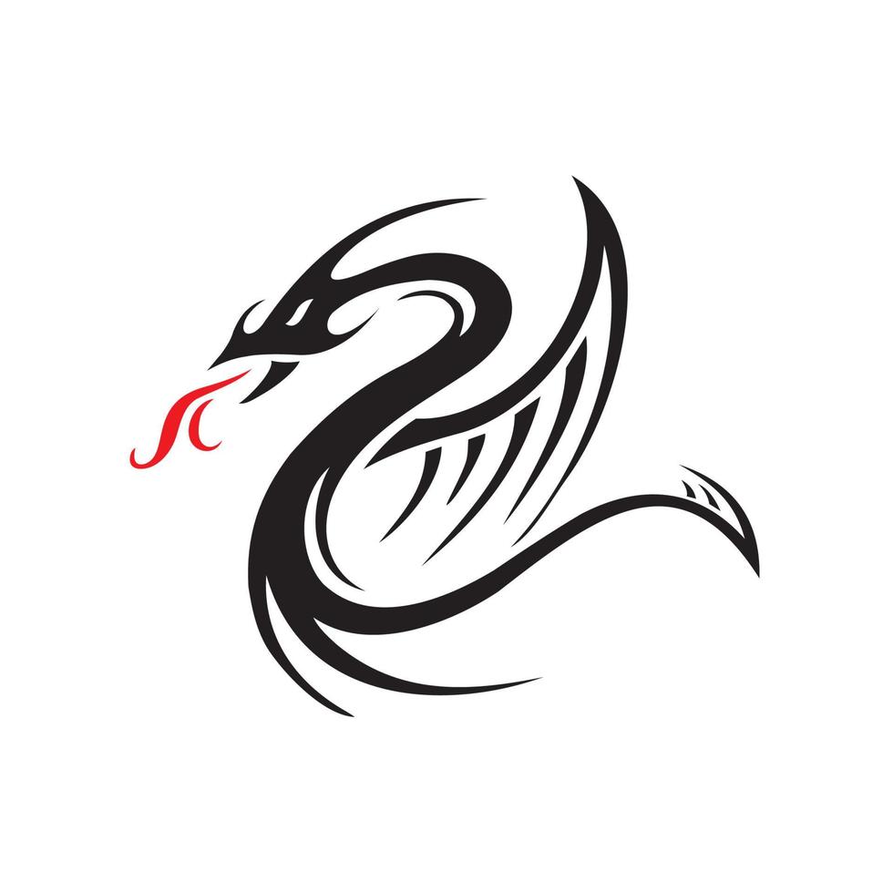 logo de dragon et modèles vectoriels de conception de tatouage vecteur