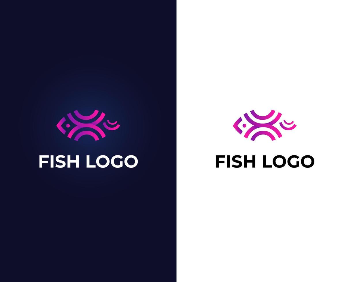 modèle de vecteur de conception de logo de poisson