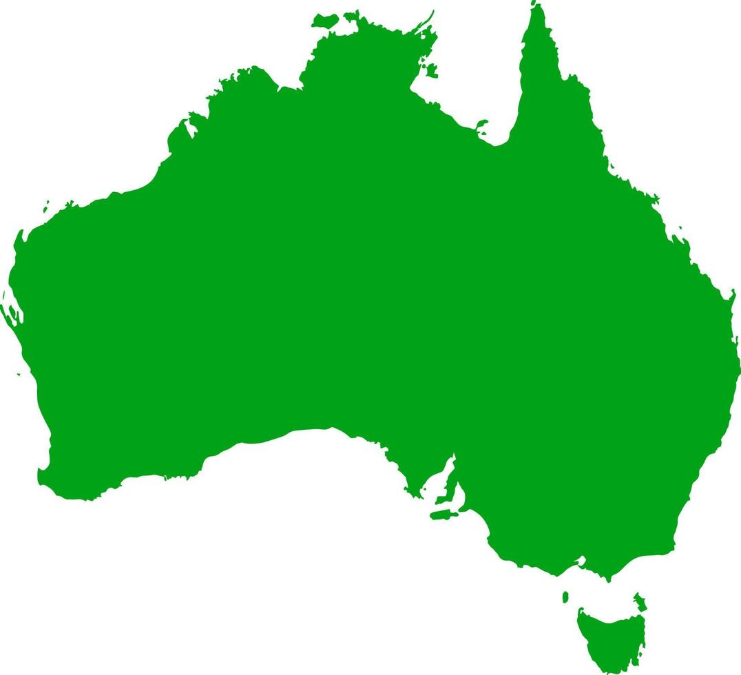 carte muette de l'australie de couleur verte. carte politique australienne. illustration vectorielle vecteur