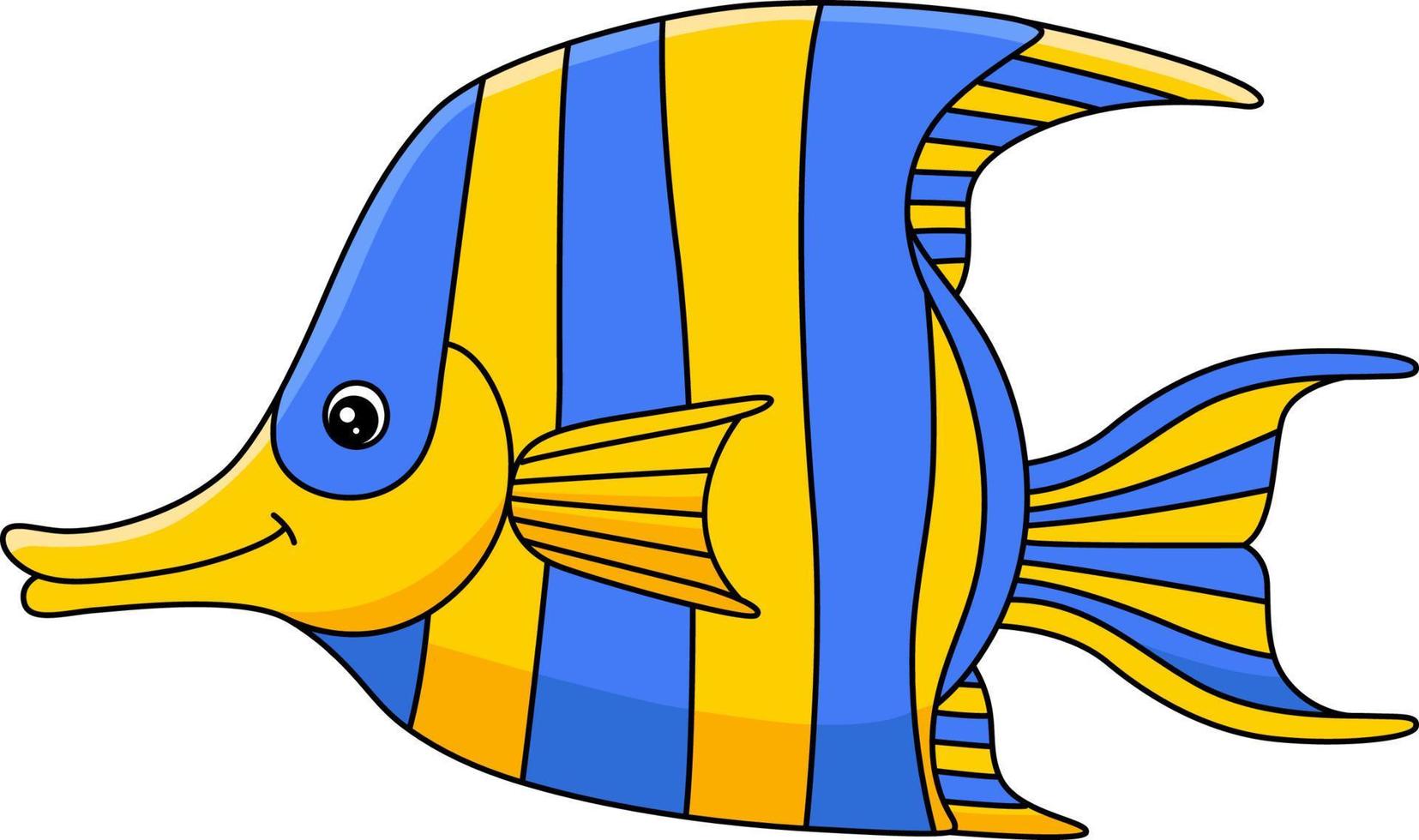 illustration de clipart coloré de dessin animé de poisson-ange vecteur