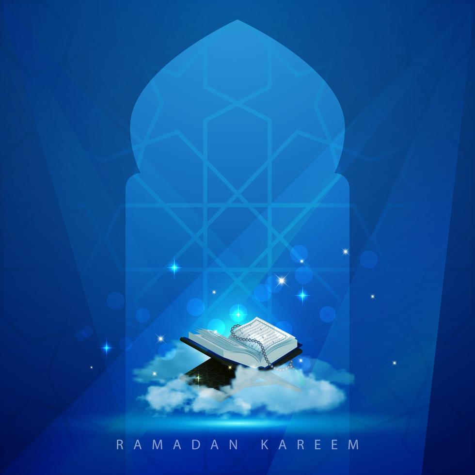 concept d'illustration vectorielle de carte de voeux ramadan kareem islamique de la religion arabe, sourate du coran. fête du ramadan. vecteur