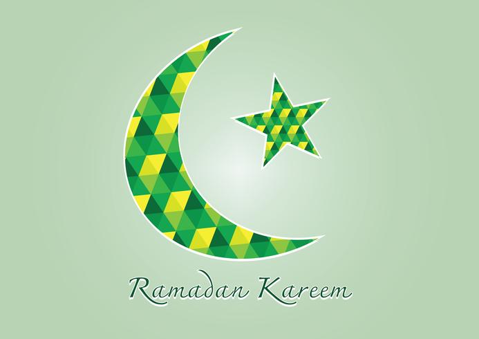 Ramadan Kareem Lune et étoile colorées pour le mois sacré des musulmans vecteur