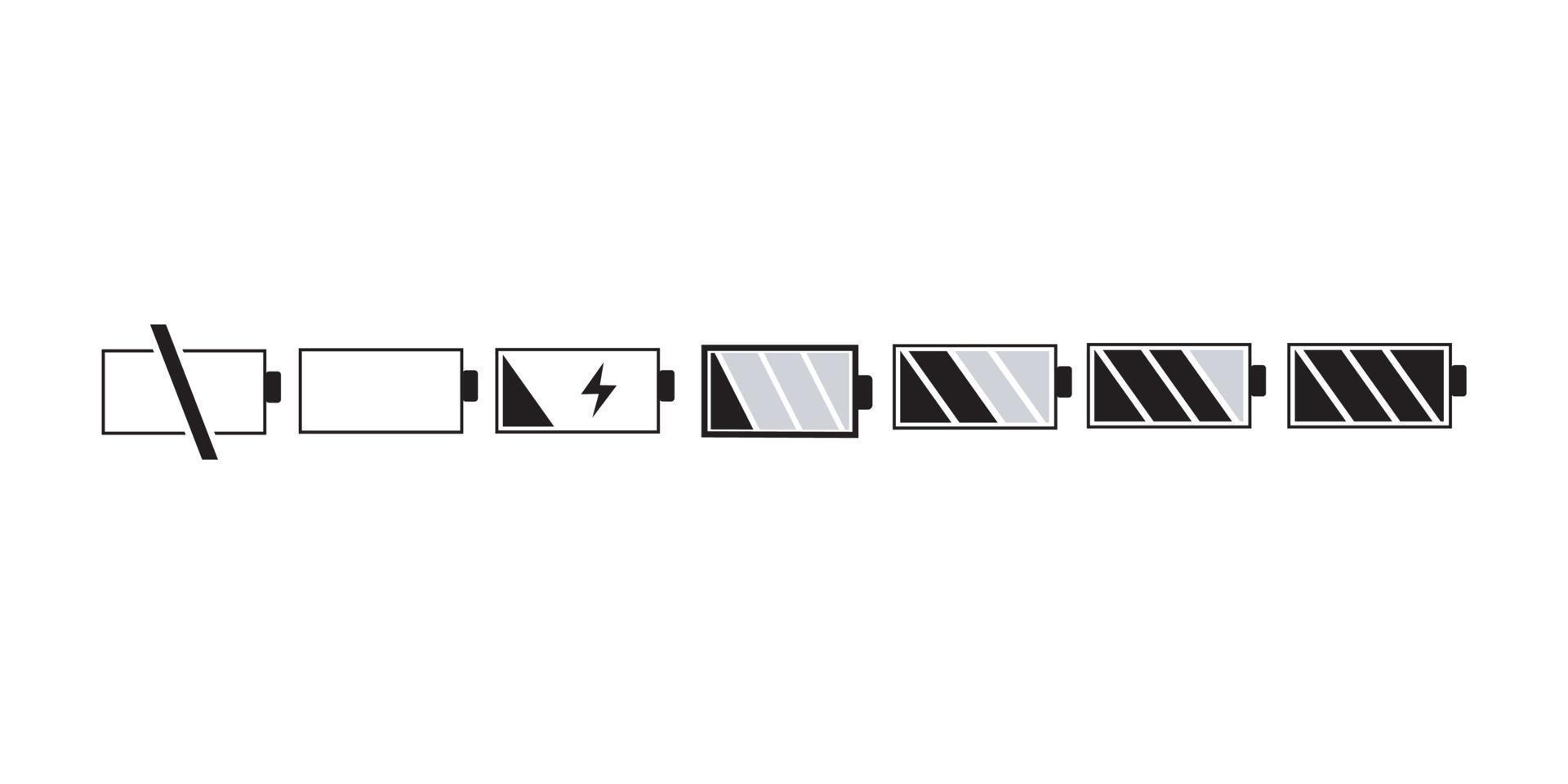 illustration des phases du chargeur. ensemble d'icônes plat simple vecteur