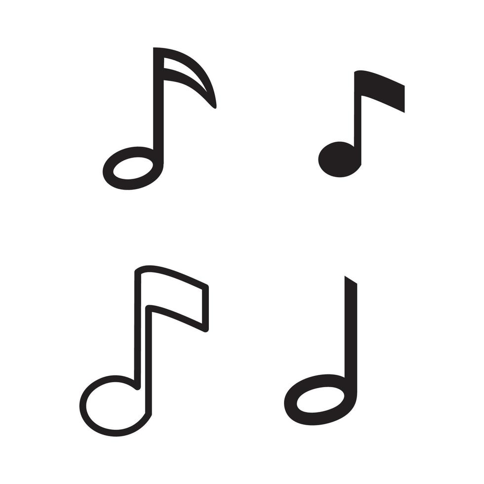 icône de la musique dans un style plat branché isolé sur fond gris. symbole de note pour la conception, le logo, l'application, l'interface utilisateur de votre site Web. illustration vectorielle, eps10. vecteur