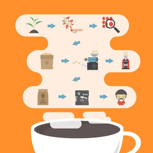 processus de café infographie vecteur