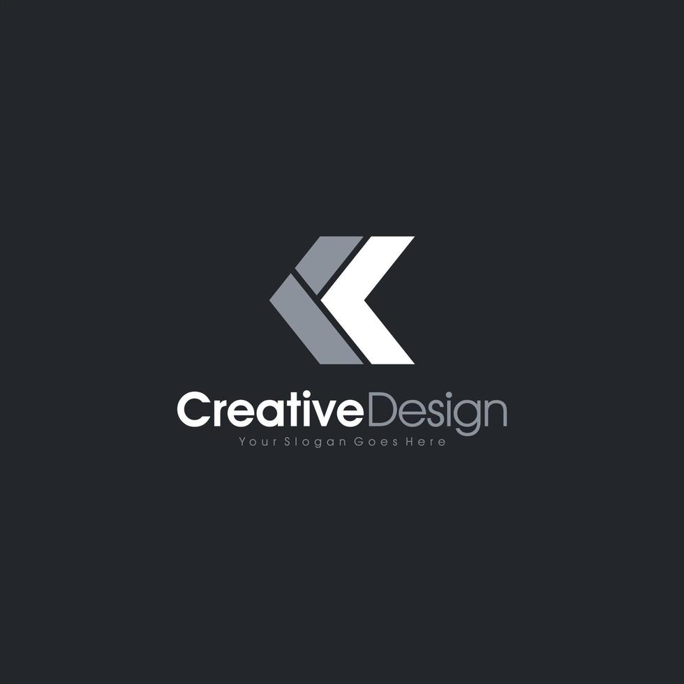 Éléments de modèle de conception d'icône de logo lettre k. conception créative de signe de couleur de vecteur