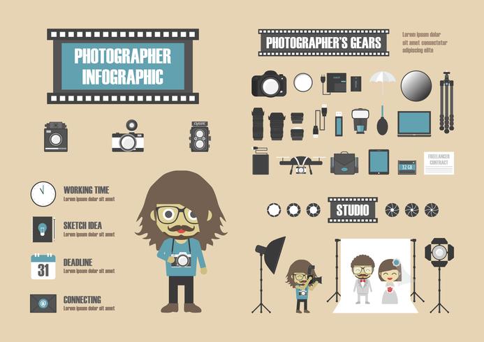 photographe rétro infographique vecteur