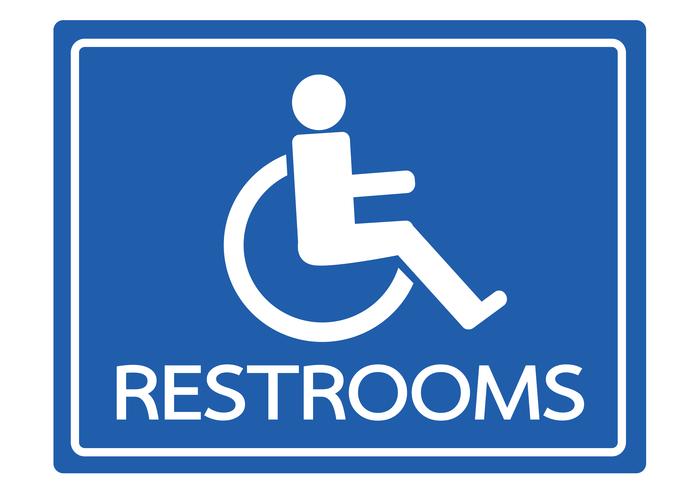 Toilettes pour les handicapés en fauteuil roulant vecteur