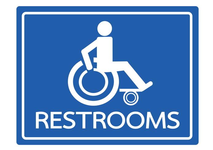 Toilettes pour les handicapés en fauteuil roulant vecteur