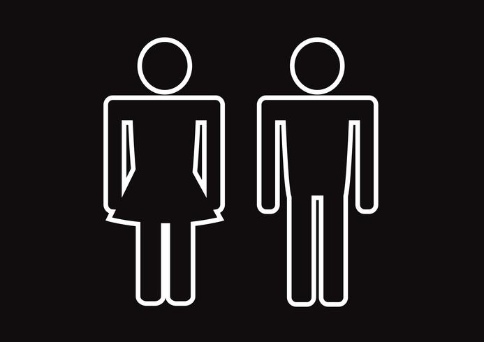 Pictogramme homme femme signe icône, signe de toilettes ou icône de toilettes vecteur