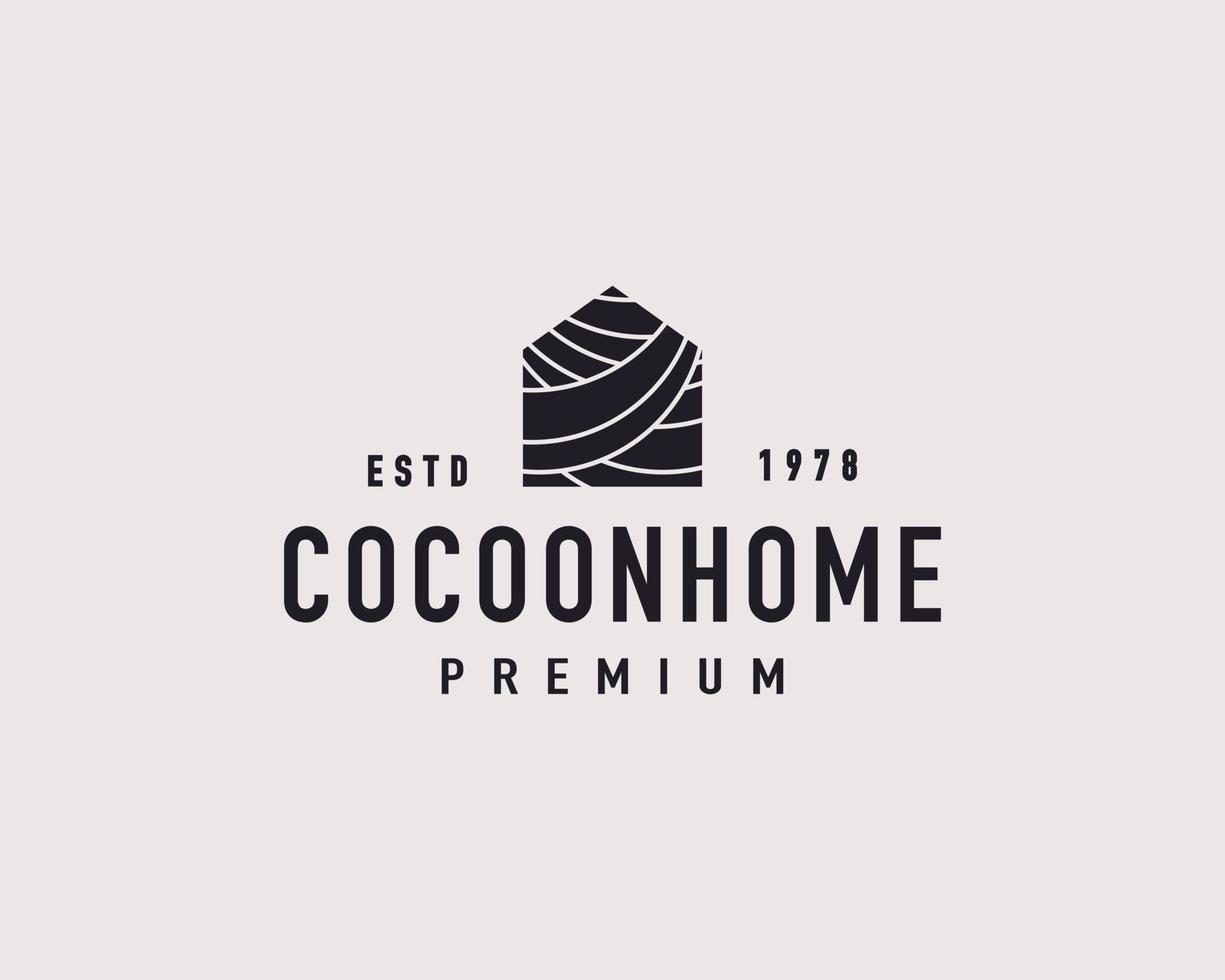 inspiration de conception de logo immobilier cocon maison rétro vintage vecteur