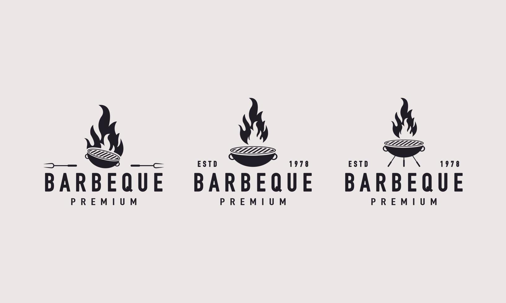 étiquette rétro vintage insigne emblème barbecue charbon de bois hipster logo inspiration vecteur