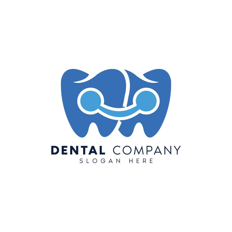 modèle de conception de logo d'entreprise dentaire dent et sourire vecteur