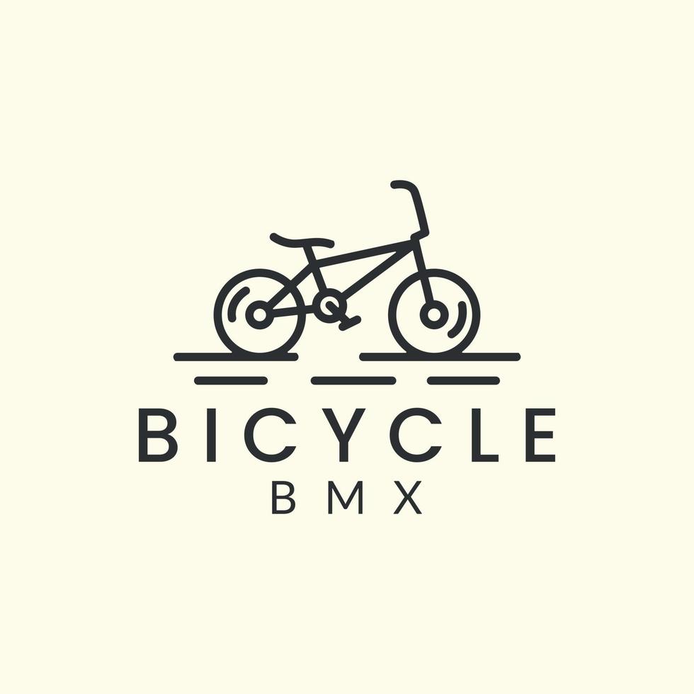 vélo bmx avec création de modèle d'icône de logo de style art en ligne. vélo, coureur de rue, illustration vectorielle vecteur
