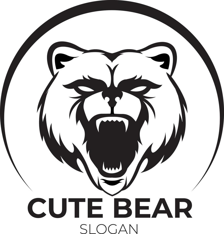 logo professionnel de l'ours grizzly pour une équipe sportive vecteur
