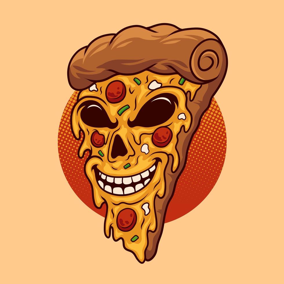 dessin animé de monstre de pizza vecteur
