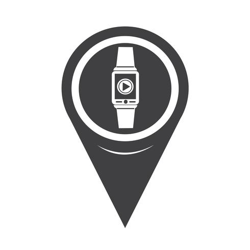 Icône de pointeur de carte Smartwatch Wearable vecteur