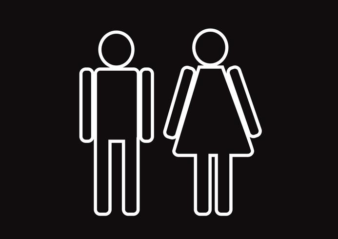 Pictogramme homme femme signe icône, signe de toilettes ou icône de toilettes vecteur