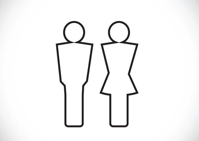 Pictogramme homme femme signe icône, signe de toilettes ou icône de toilettes vecteur