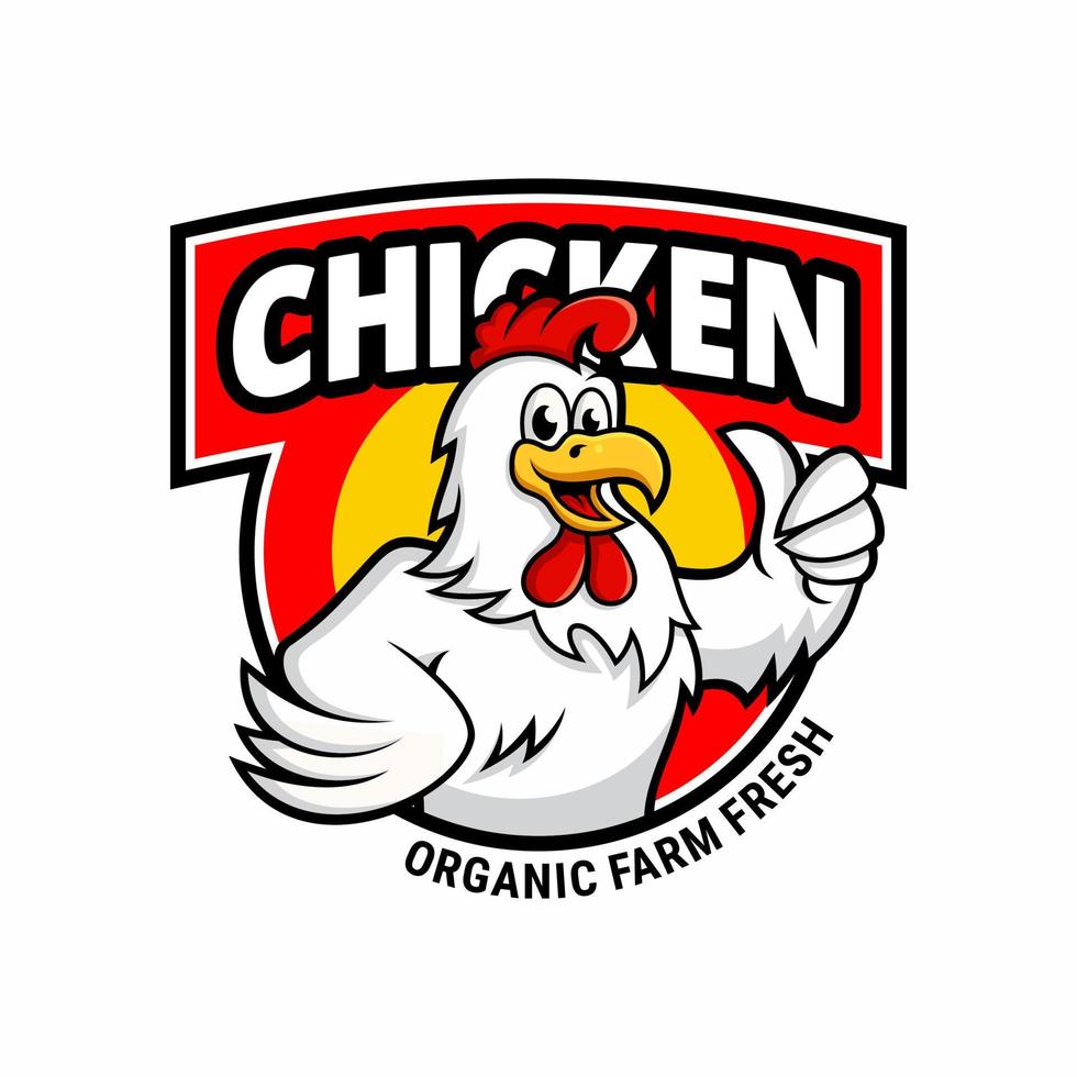 modèle de vecteur de conception de logo de poulet