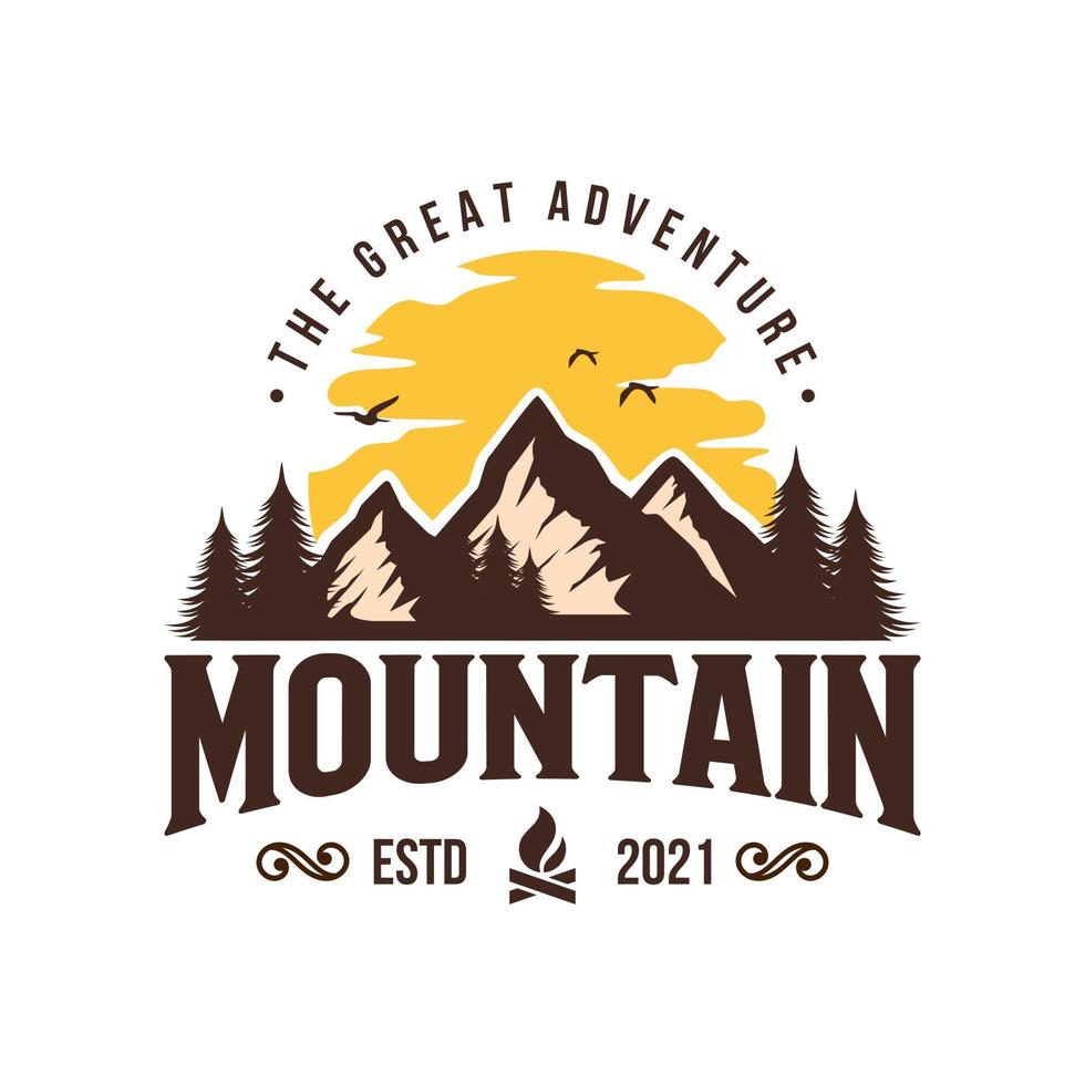 modèle de vecteur de conception de logo de montagnes