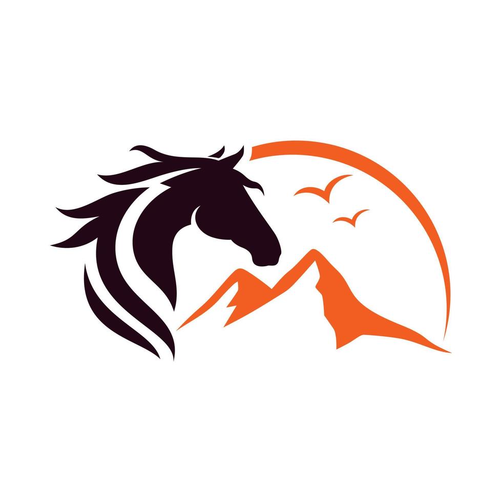 modèle de vecteur de conception de logo de cheval