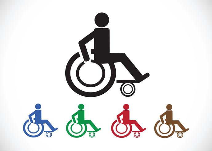 Conception d&#39;icônes d&#39;handicap en fauteuil roulant vecteur